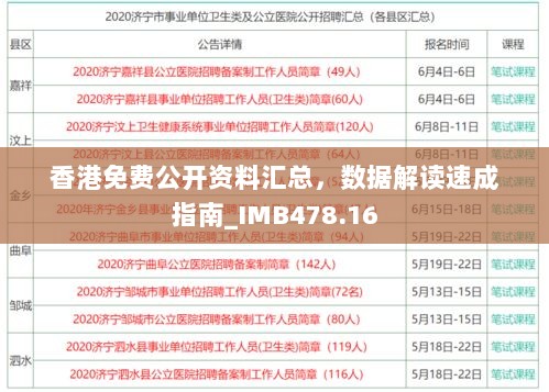 香港免费公开资料汇总，数据解读速成指南_IMB478.16