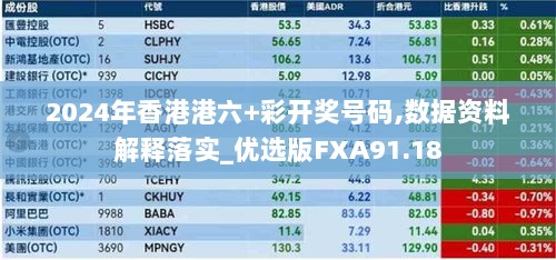 2024年香港港六+彩开奖号码,数据资料解释落实_优选版FXA91.18