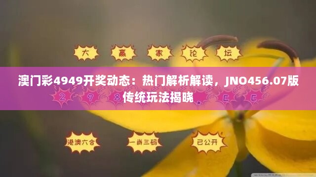 澳门彩4949开奖动态：热门解析解读，JNO456.07版传统玩法揭晓