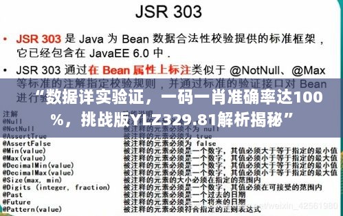 “数据详实验证，一码一肖准确率达100%，挑战版YLZ329.81解析揭秘”