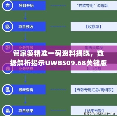 管家婆精准一码资料揭晓，数据解析揭示UWB509.68关键版