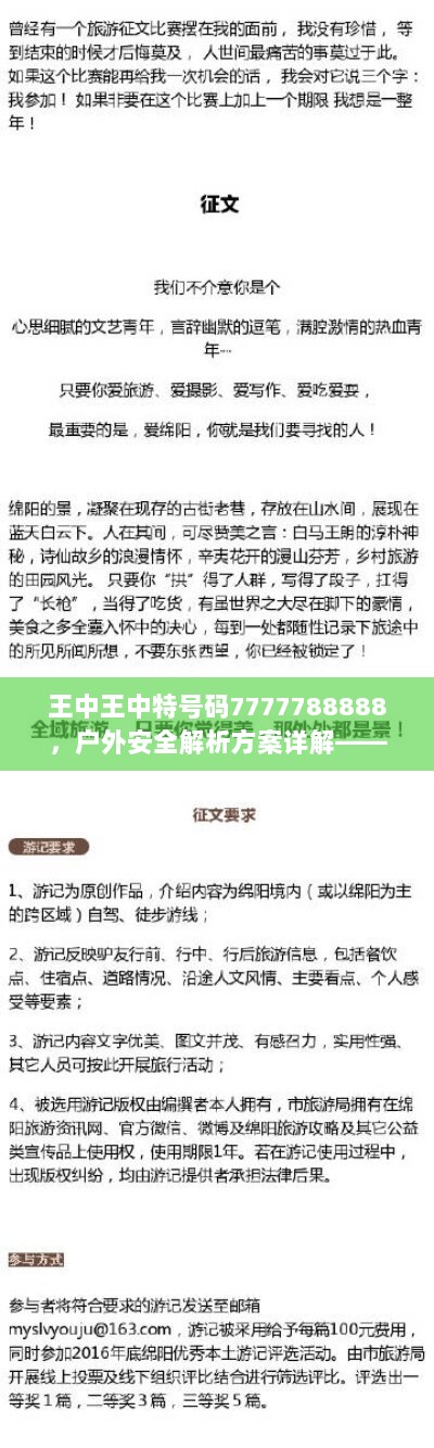 王中王中特号码7777788888，户外安全解析方案详解——SYC957.95版