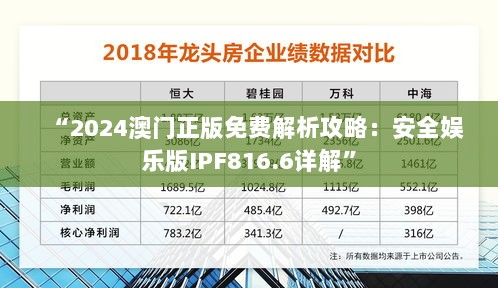 “2024澳门正版免费解析攻略：安全娱乐版IPF816.6详解”