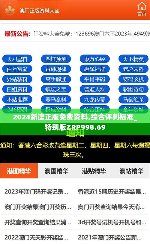 2024新澳正版免费资料,综合评判标准_特别版ZRP998.69