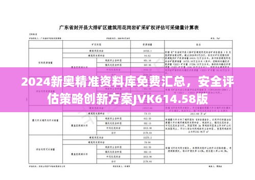 2024新奥精准资料库免费汇总，安全评估策略创新方案JVK614.58版