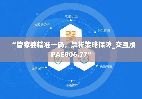 “管家婆精准一码，解析策略保障_交互版PAE806.77”