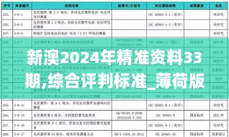 新澳2024年精准资料33期,综合评判标准_薄荷版ZNY112.09