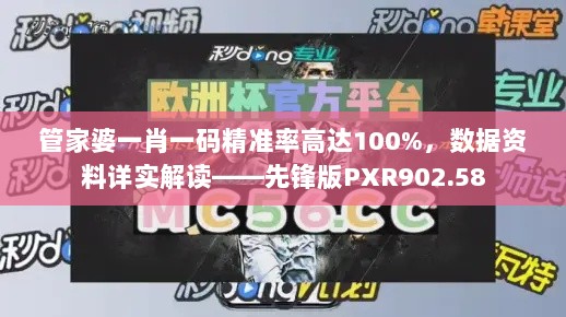 管家婆一肖一码精准率高达100%，数据资料详实解读——先锋版PXR902.58