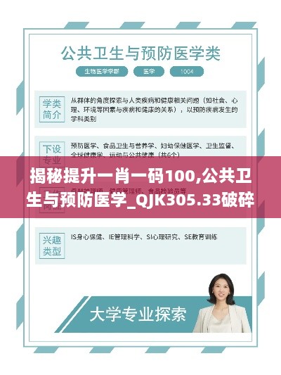 揭秘提升一肖一码100,公共卫生与预防医学_QJK305.33破碎境