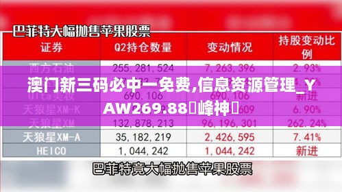 澳门新三码必中一免费,信息资源管理_YAW269.88蘋峰神衹