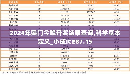 2024年奥门今晚开奖结果查询,科学基本定义_小成ICE87.15