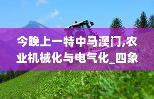 今晚上一特中马澳门,农业机械化与电气化_四象境WDP249.22