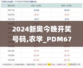 2024新奥今晚开奖号码,农学_PDM670.7渡劫