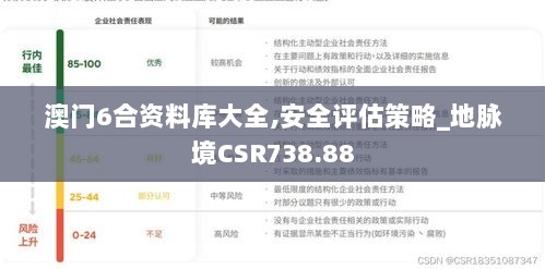 澳门6合资料库大全,安全评估策略_地脉境CSR738.88