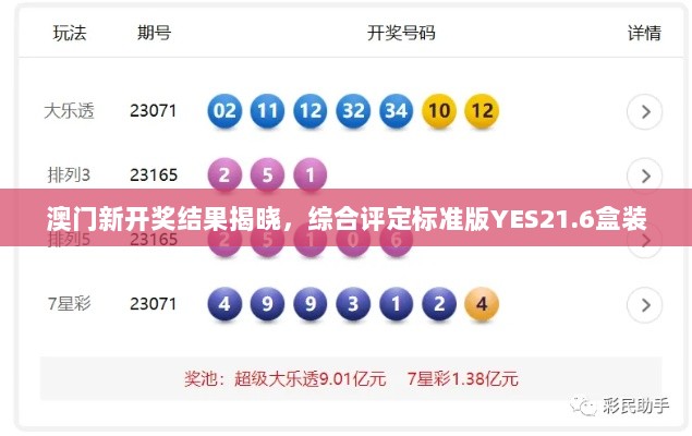 澳门新开奖结果揭晓，综合评定标准版YES21.6盒装