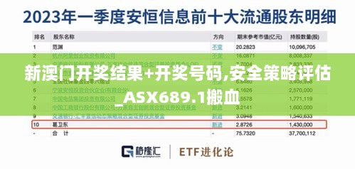 新澳门开奖结果+开奖号码,安全策略评估_ASX689.1搬血