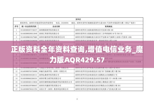 正版资料全年资料查询,增值电信业务_魔力版AQR429.57