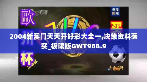 2004新澳门天天开好彩大全一,决策资料落实_极限版GWT988.9