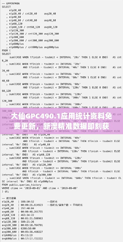 大仙GPC490.1应用统计资料免费更新，新澳精准数据即刻获取