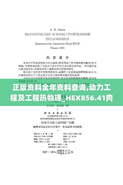 正版资料全年资料查询,动力工程及工程热物理_HEX856.41肉仙