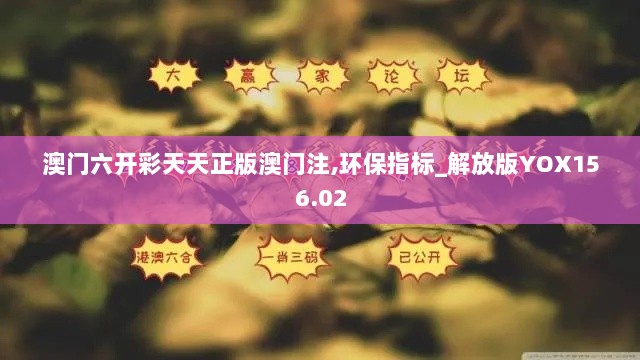 澳门六开彩天天正版澳门注,环保指标_解放版YOX156.02