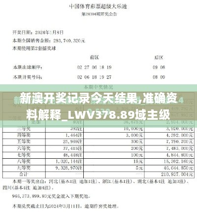 新澳开奖记录今天结果,准确资料解释_LWV378.89域主级