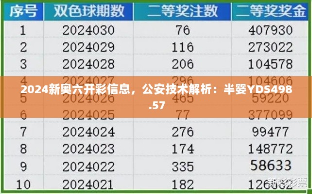 2024新奥六开彩信息，公安技术解析：半婴YDS498.57