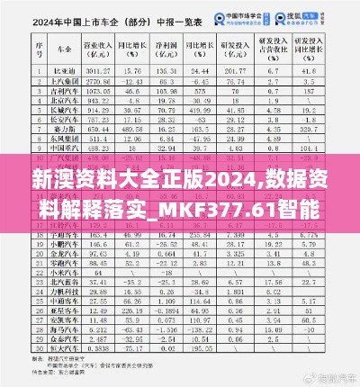 新澳资料大全正版2024,数据资料解释落实_MKF377.61智能版