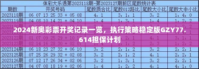 2024新奥彩票开奖记录一览，执行策略稳定版GZY77.614担保计划