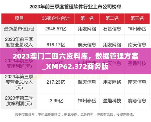 2023澳门二四六资料库，数据管理方案_XMP62.372商务版