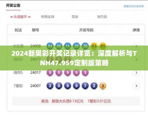 2024新奥彩开奖记录详览：深度解析与TNH47.959定制版策略