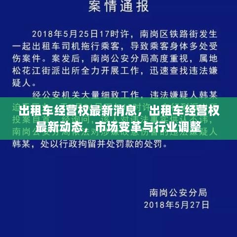 出租车经营权最新动态，市场变革与行业调整的最新消息