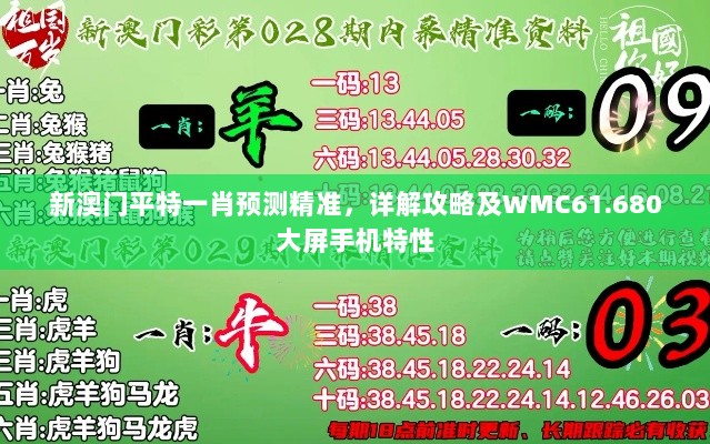 新澳门平特一肖预测精准，详解攻略及WMC61.680大屏手机特性