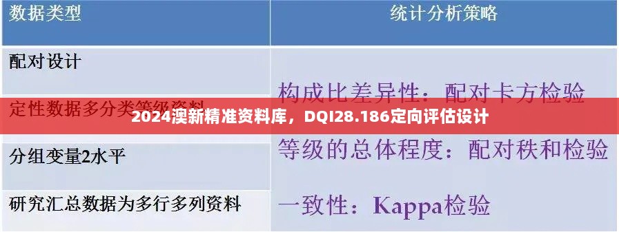 2024澳新精准资料库，DQI28.186定向评估设计