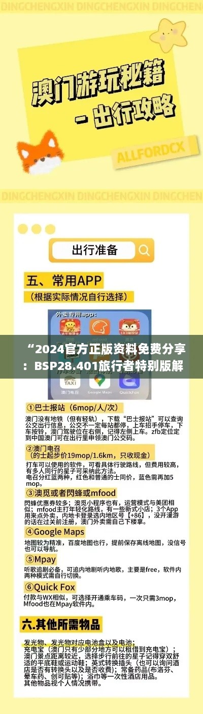 “2024官方正版资料免费分享：BSP28.401旅行者特别版解析解读”