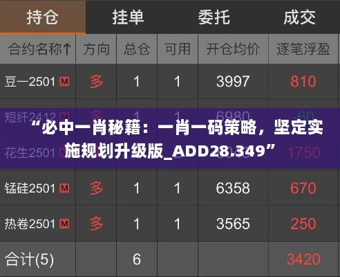 “必中一肖秘籍：一肖一码策略，坚定实施规划升级版_ADD28.349”