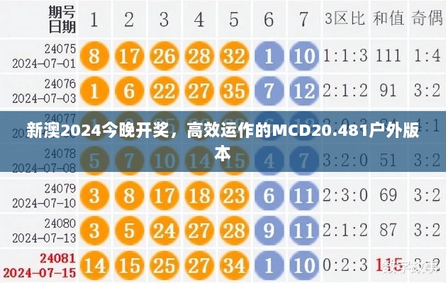 新澳2024今晚开奖，高效运作的MCD20.481户外版本