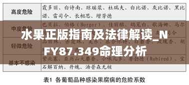 水果正版指南及法律解读_NFY87.349命理分析