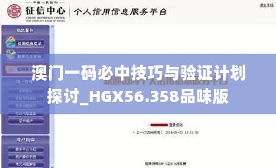 澳门一码必中技巧与验证计划探讨_HGX56.358品味版