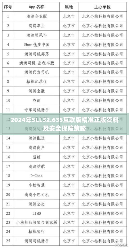 2024年SLL32.635互联版精准正版资料及安全保障策略