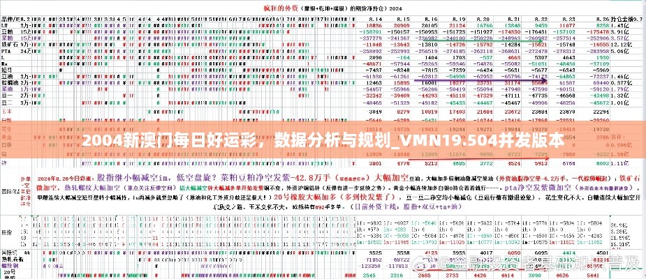 2004新澳门每日好运彩，数据分析与规划_VMN19.504并发版本