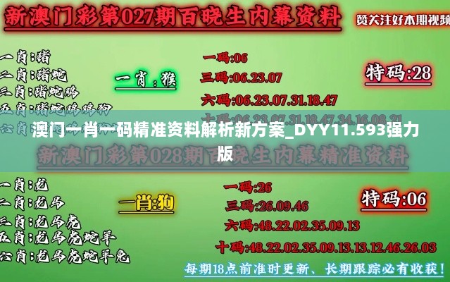 澳门一肖一码精准资料解析新方案_DYY11.593强力版