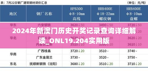 2024年新澳门历史开奖记录查询详细解读_ONL19.204实用版