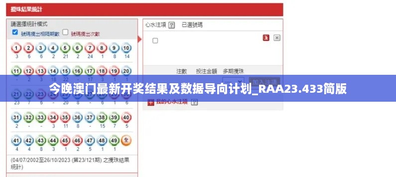 今晚澳门最新开奖结果及数据导向计划_RAA23.433简版