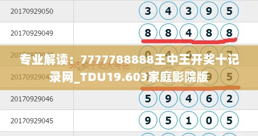 专业解读：7777788888王中王开奖十记录网_TDU19.603家庭影院版