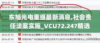 东旭光电重组最新消息,社会责任法案实施_VCU72.247精选版