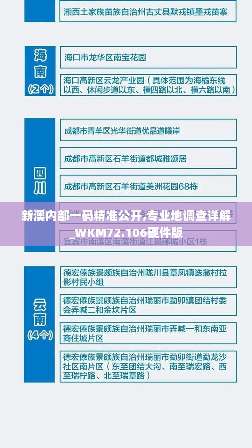 新澳内部一码精准公开,专业地调查详解_WKM72.106硬件版