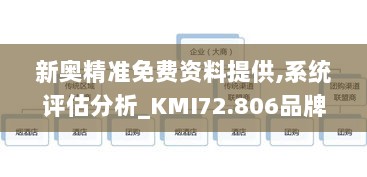 新奥精准免费资料提供,系统评估分析_KMI72.806品牌版