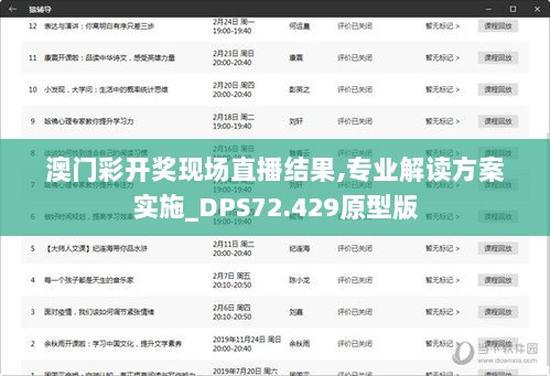 澳门彩开奖现场直播结果,专业解读方案实施_DPS72.429原型版