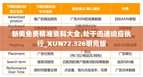 新奥免费精准资料大全,处于迅速响应执行_XUN72.326明亮版